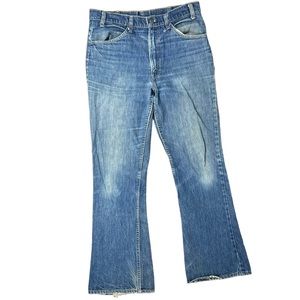 Vintage USA 70s Levis Orange Tab Bell Bottom Jeans 646-0217 USA Made 32 x 32